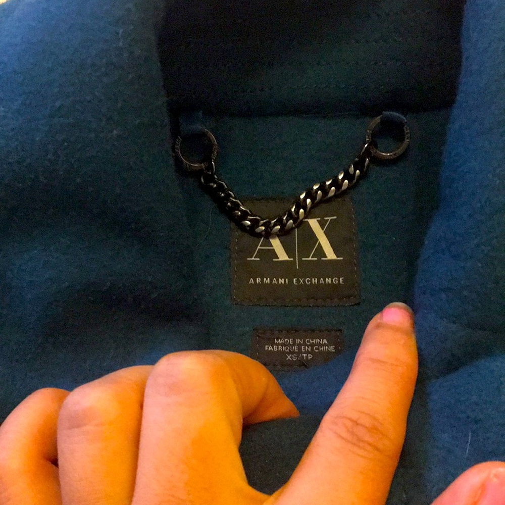 Armani exchange turquoise coat short